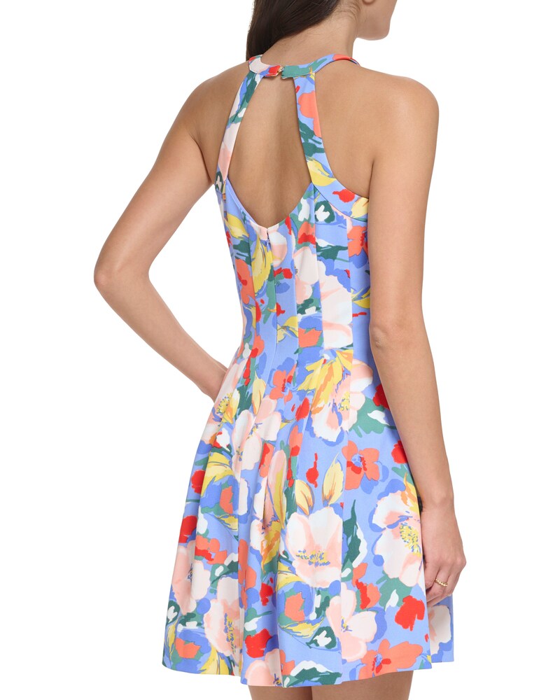 Vince Camuto Floral-Print Pleated Fit-And-Flare Dress   Cobalt ID-NVPD8767