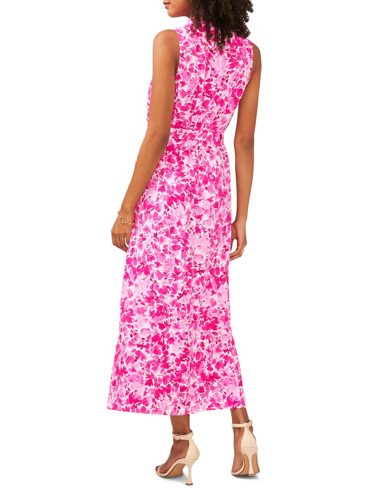 Vince Camuto Floral-Print Maxi Dress Hot Pink ID-ODGF3076