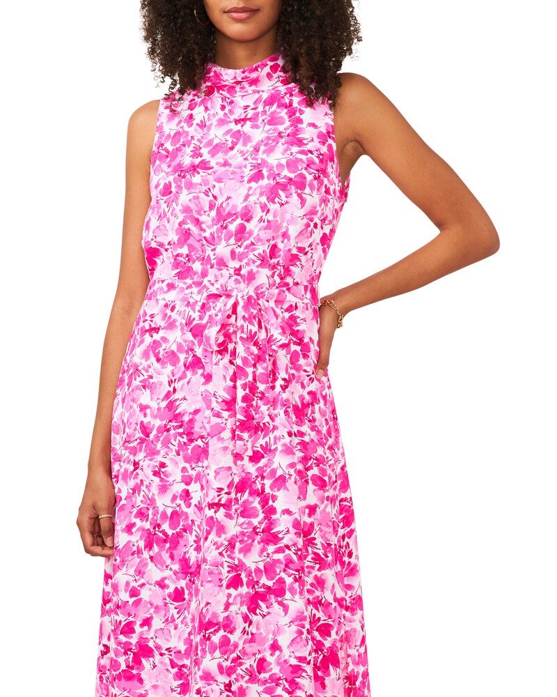Vince Camuto Floral-Print Maxi Dress Hot Pink ID-ODGF3076