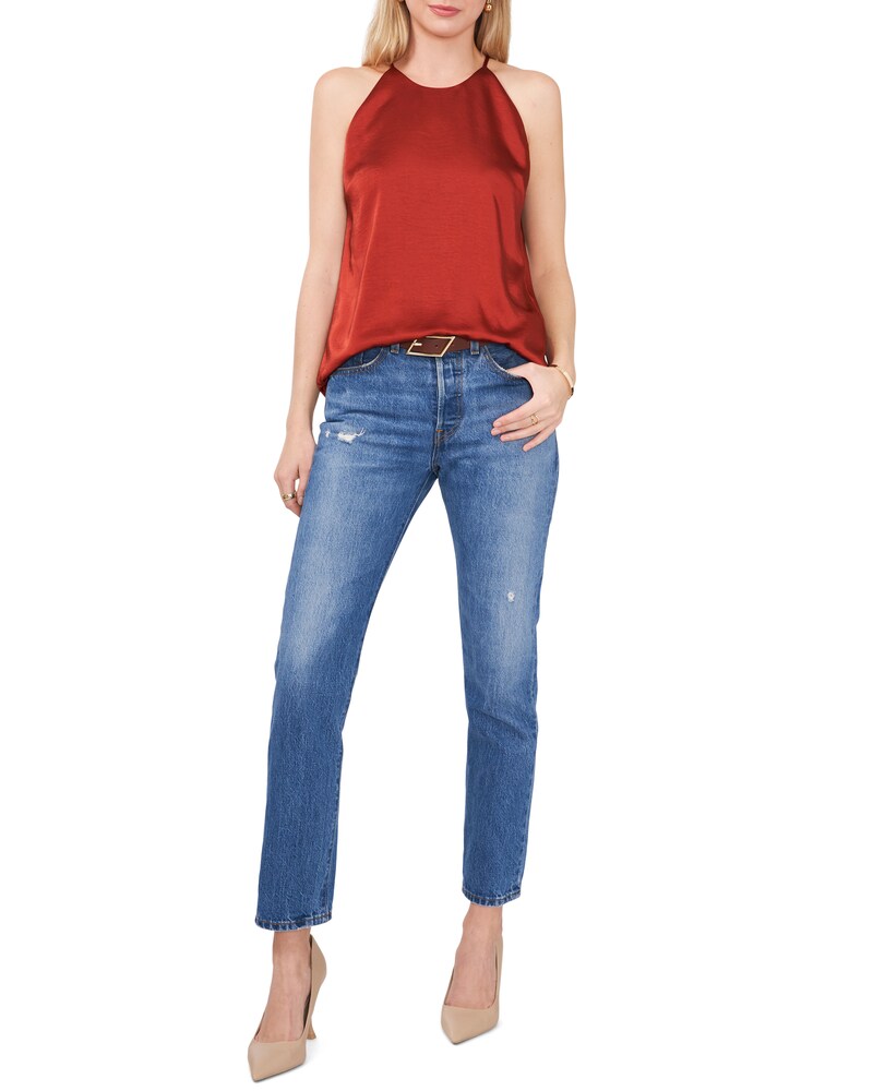 Vince Camuto Satin Tank Top Chili Oil ID-OLNG4714