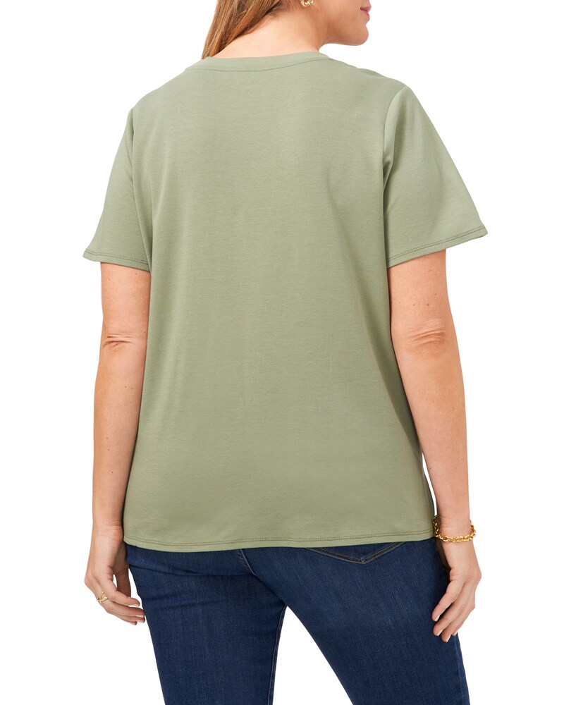 Vince Camuto Knit T-Shirt (Plus Size)  Brook Green ID-OXKC4278