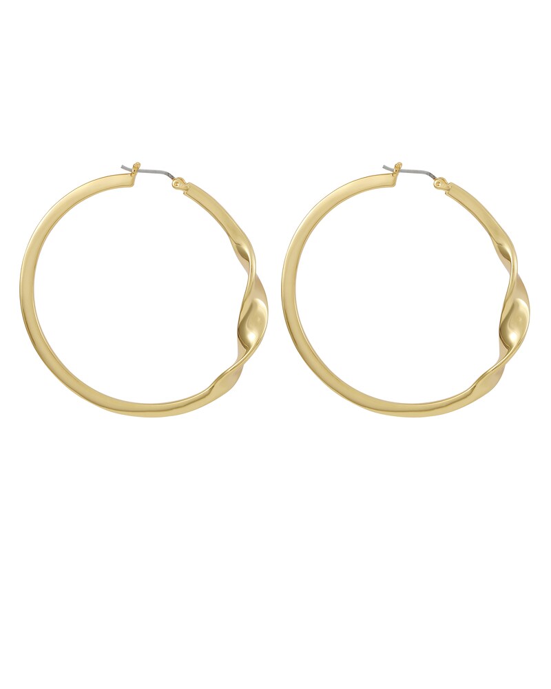 Vince Camuto Twisted Hoop Earrings Gold Metallic ID-OZNW4420