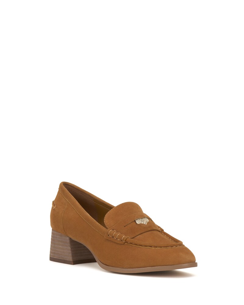 Vince Camuto Carissla Heeled Loafer Golden Rod Suede ID-QJUH6295