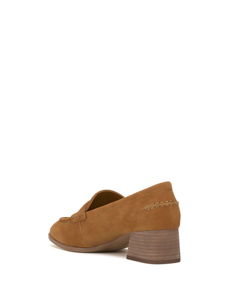 Vince Camuto Carissla Heeled Loafer Golden Rod Suede ID-QJUH6295