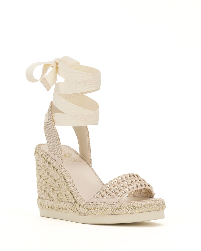 Vince Camuto Brisshel Wedge Sandal Warm Vanilla/Egyptian Gold ID-QMAI2773