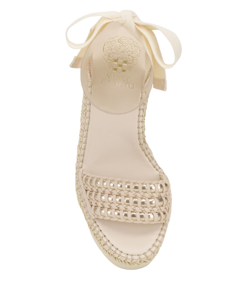 Vince Camuto Brisshel Wedge Sandal Warm Vanilla/Egyptian Gold ID-QMAI2773