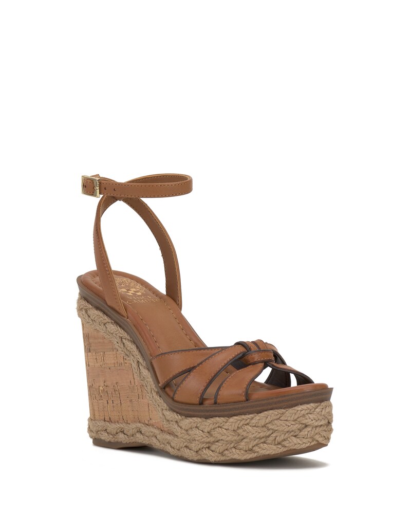 Vince Camuto Pelani Wedge Sandal Golden Walnut/Rootbeer ID-QUOV7516