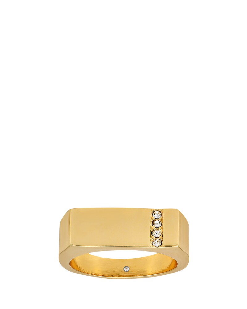 Vince Camuto Pavé Rectangular Bar Ring Gold Metallic ID-QYNV5214