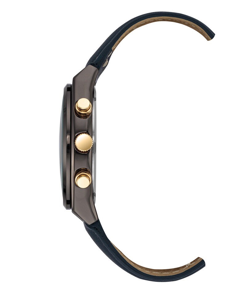 Vince Camuto Multifunction Faux Leather Band Watch Navy ID-RAON4224