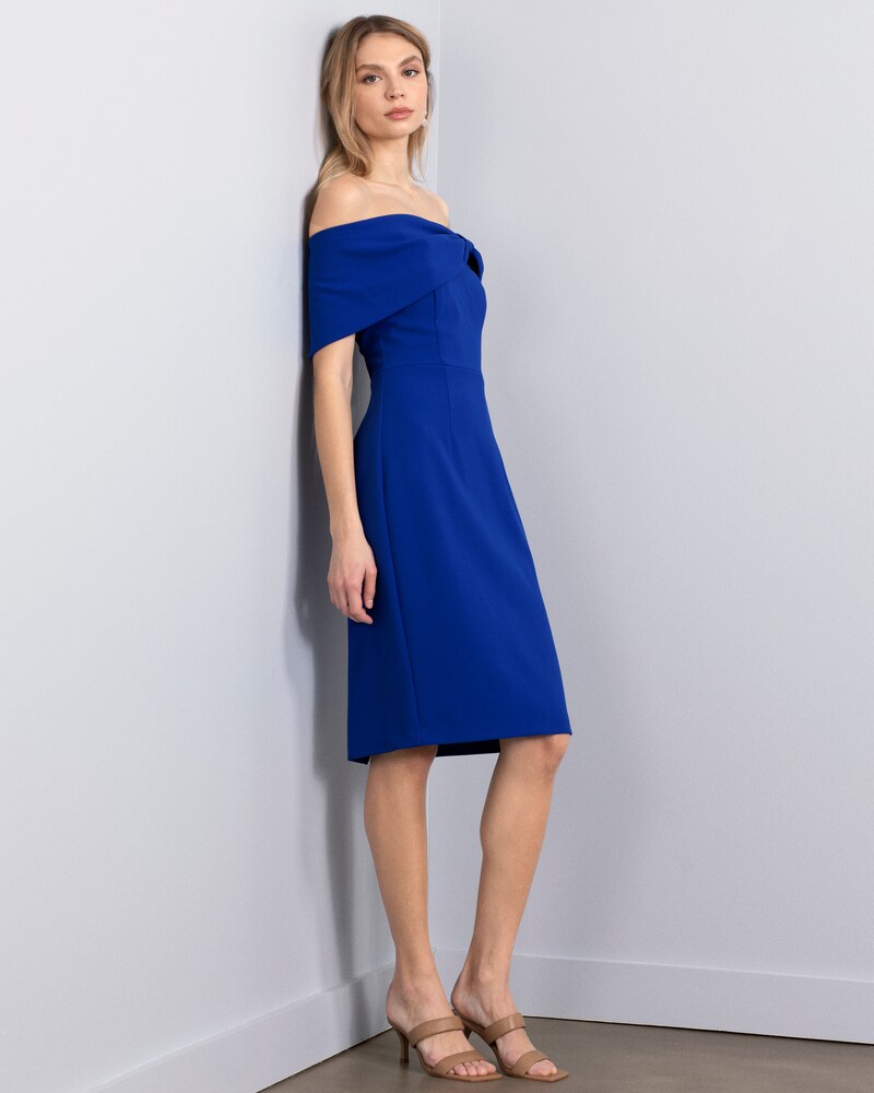 Vince Camuto Bow-Neckline Sheath Cobalt ID-RJIT3138