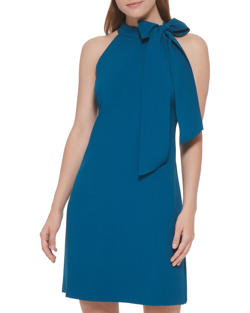 Vince Camuto Bow-Neck Dress Teal ID-RJXP9746