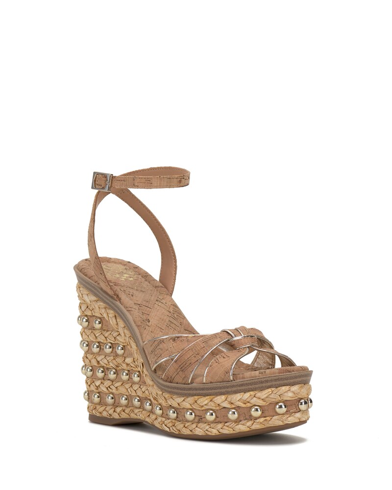Vince Camuto Prenzie Platform Sandal Natural/Egyptian Gold ID-RKLG0658