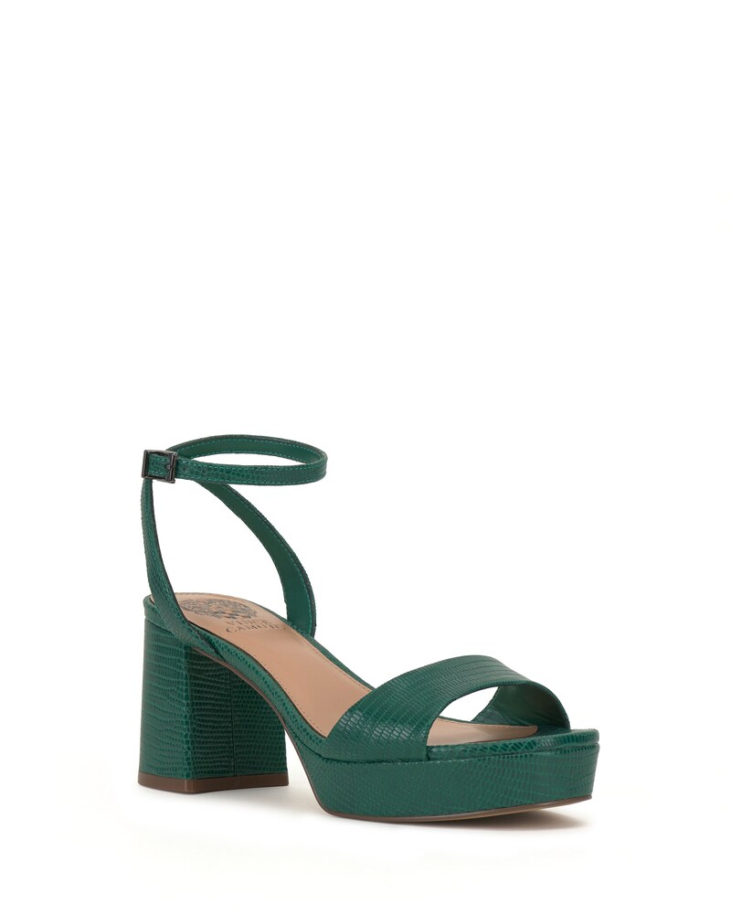 Vince Camuto Pendreya Platform Sandal Dark Green Snake Print ID-RSYO4397