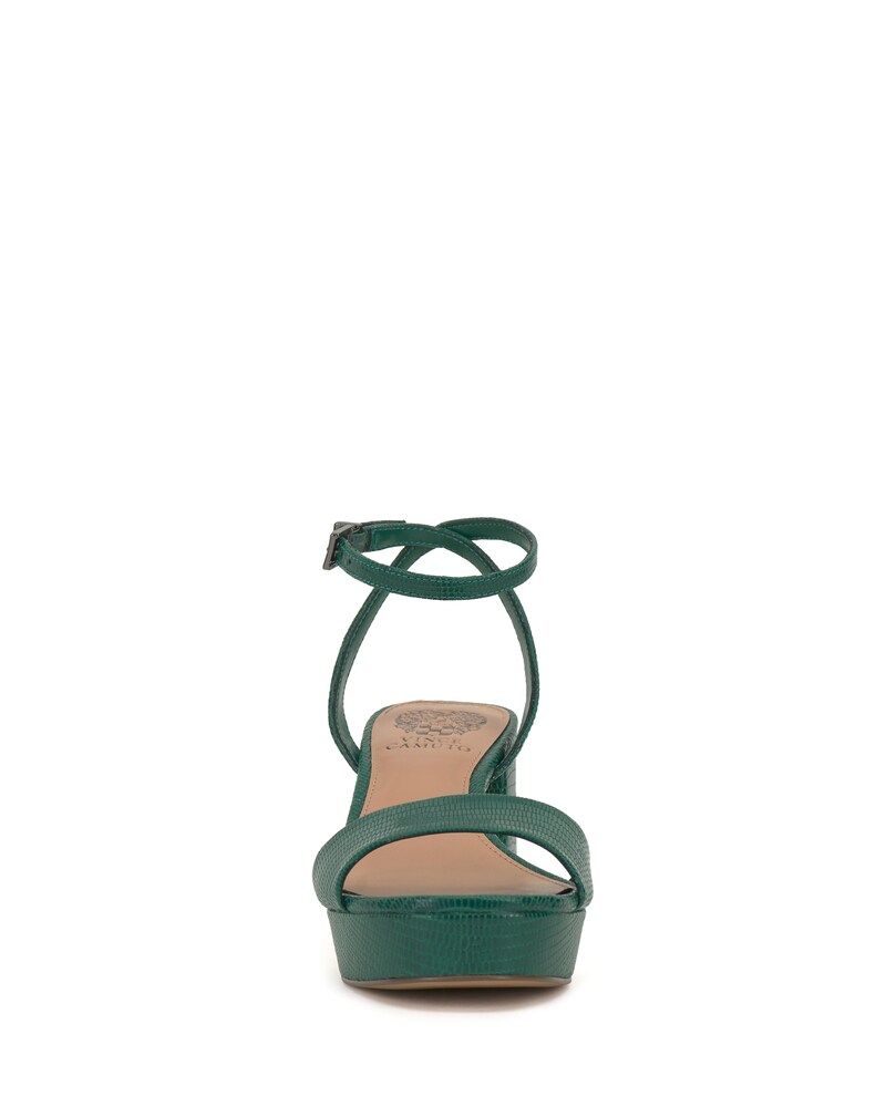 Vince Camuto Pendreya Platform Sandal Dark Green Snake Print ID-RSYO4397