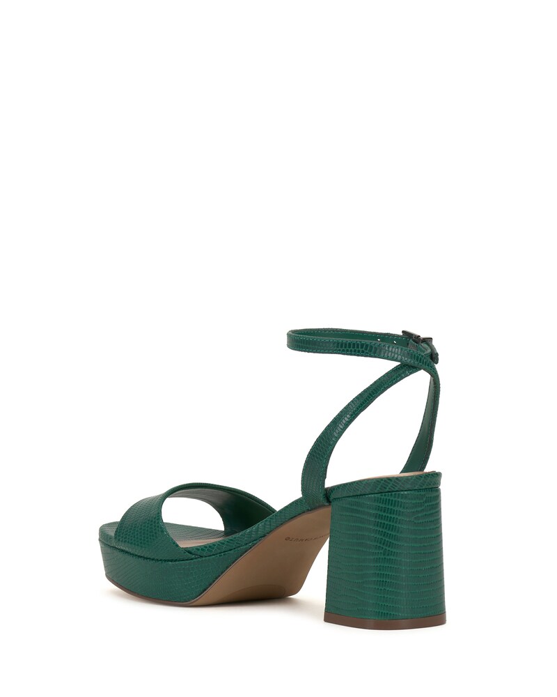 Vince Camuto Pendreya Platform Sandal Dark Green Snake Print ID-RSYO4397
