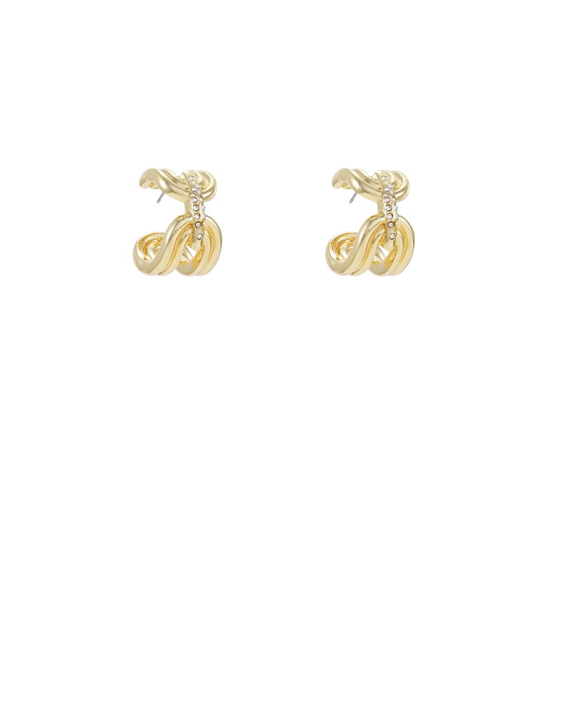 Vince Camuto Link Huggie Hoop Earrings Gold Metallic ID-SACN2802
