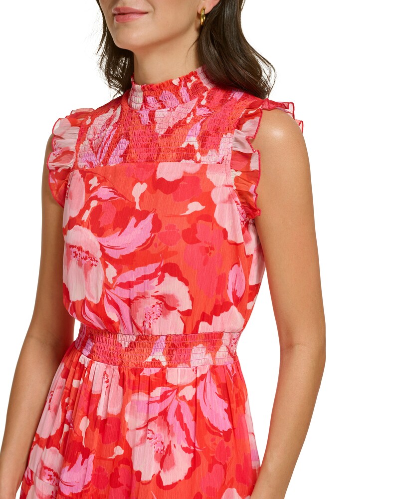 Vince Camuto Lace Fit-And-Flare Dress Red ID-SOEH4002