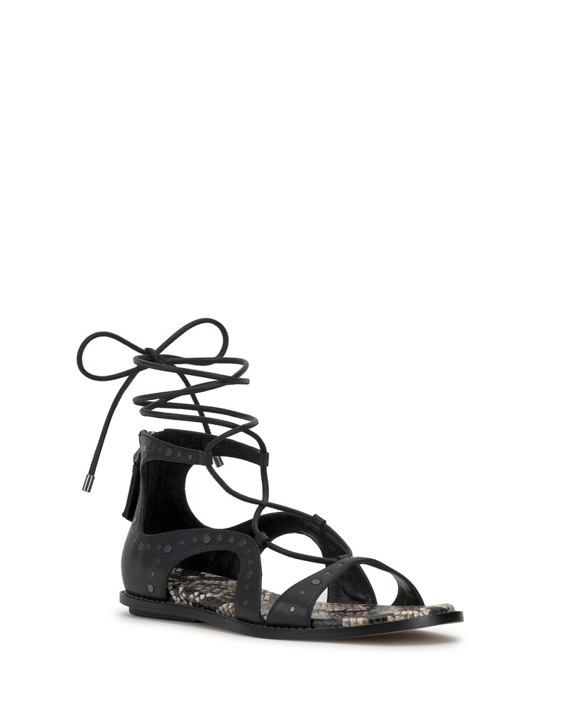 Vince Camuto Dawnicee Sandal Black/Warm Vanilla ID-SWAH2341
