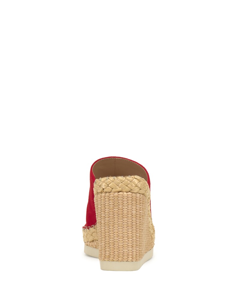 Vince Camuto Brissia Wedge Mule Cherry Suede ID-SWYW1649