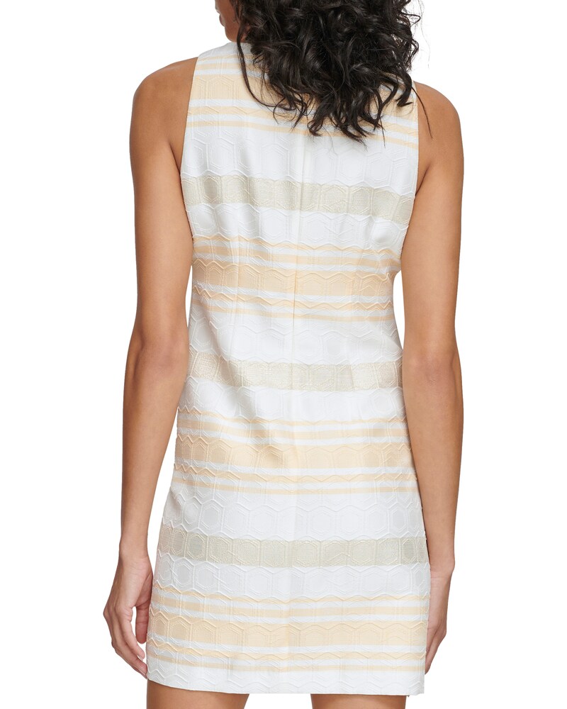 Vince Camuto Striped Hexagon-Pattern Dress (Petite) Yellow ID-TZGX3784