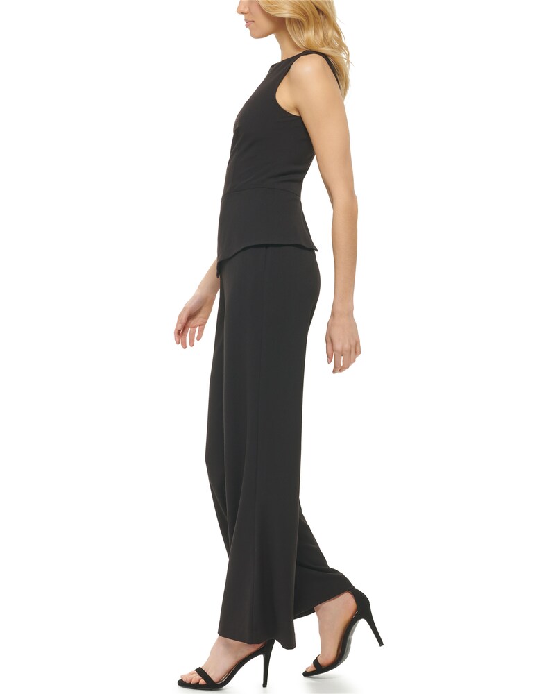Vince Camuto Peplum Jumpsuit  Black ID-UCCQ8243