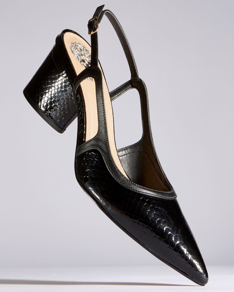 Vince Camuto Stellin Slingback Black Snake Print ID-UHRS6254