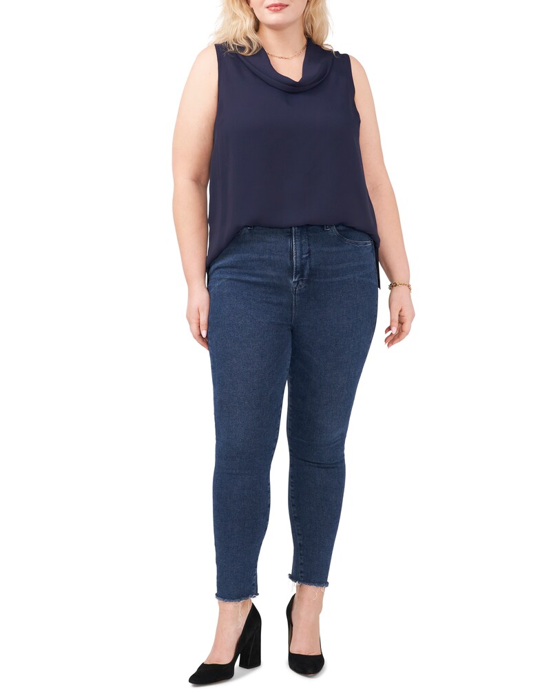 Vince Camuto Sleeveless Cowl-Neck Blouse (Plus Size) Rich Black ID-ULDO7754