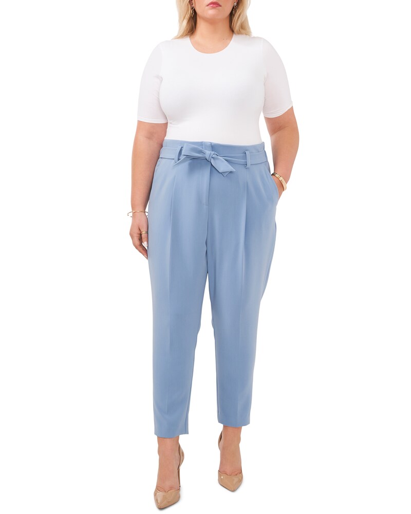 Vince Camuto Belted Cropped Trousers (Plus Size) Blue Shadow ID-VBBM0519
