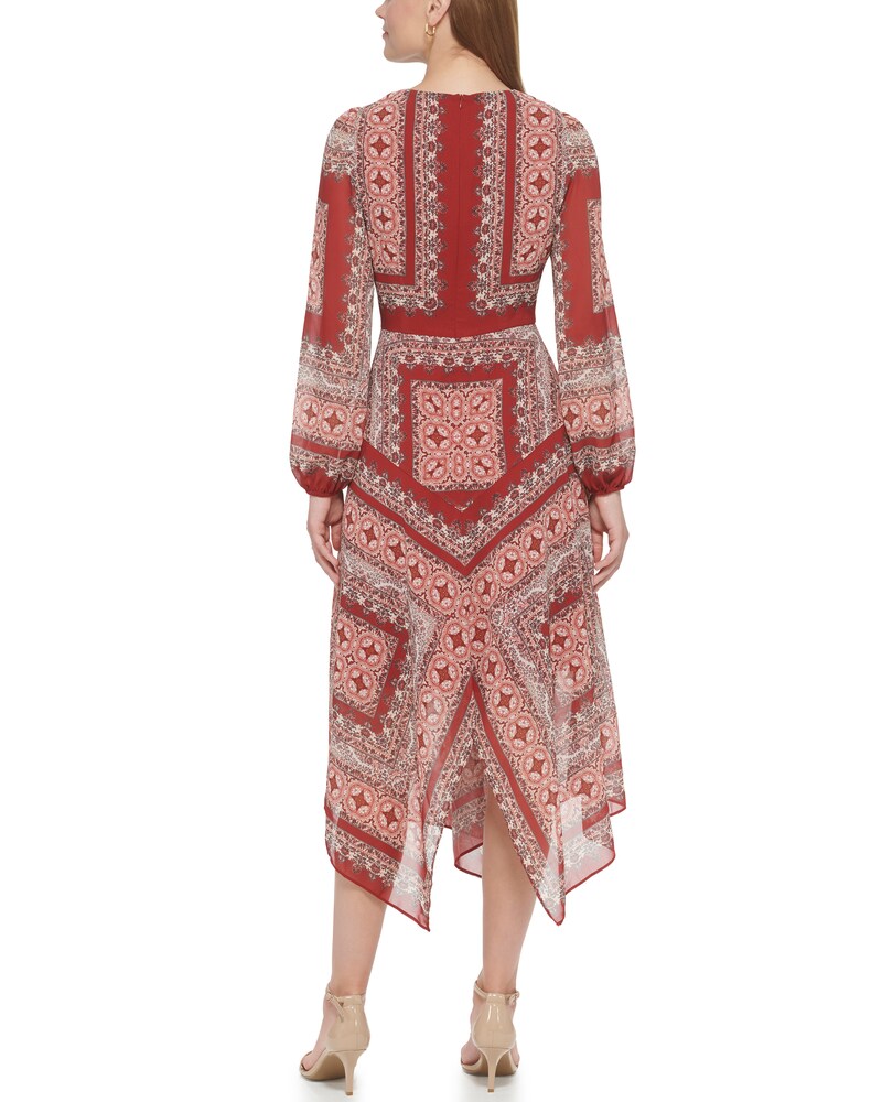 Vince Camuto Medallion-Print Maxi Dress Rust ID-VGMD0837
