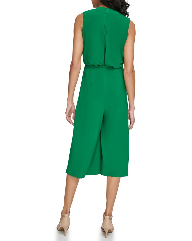 Vince Camuto Cropped Wide-Leg Surplice Jumpsuit (Petite) Medium Green ID-VHKM5032