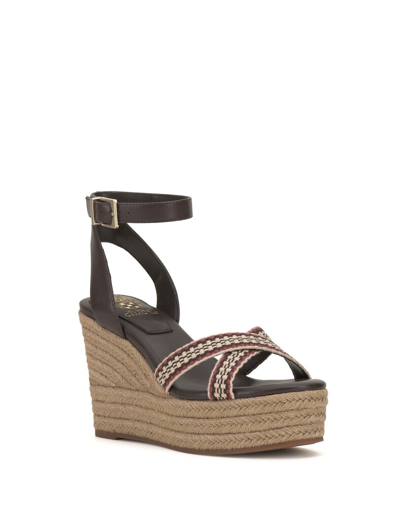 Vince Camuto Fettanas Wedge Sandal Dark Brown ID-VUIR8533