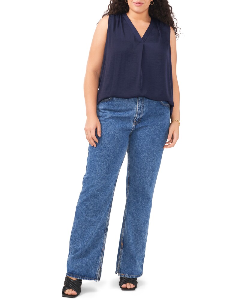 Vince Camuto Sleeveless V-Neck Top (Plus Size) Classic Navy ID-VVVX2097