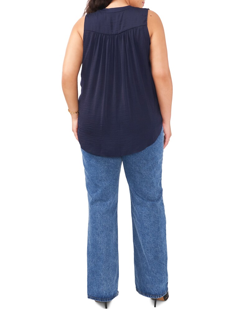 Vince Camuto Sleeveless V-Neck Top (Plus Size) Classic Navy ID-VVVX2097