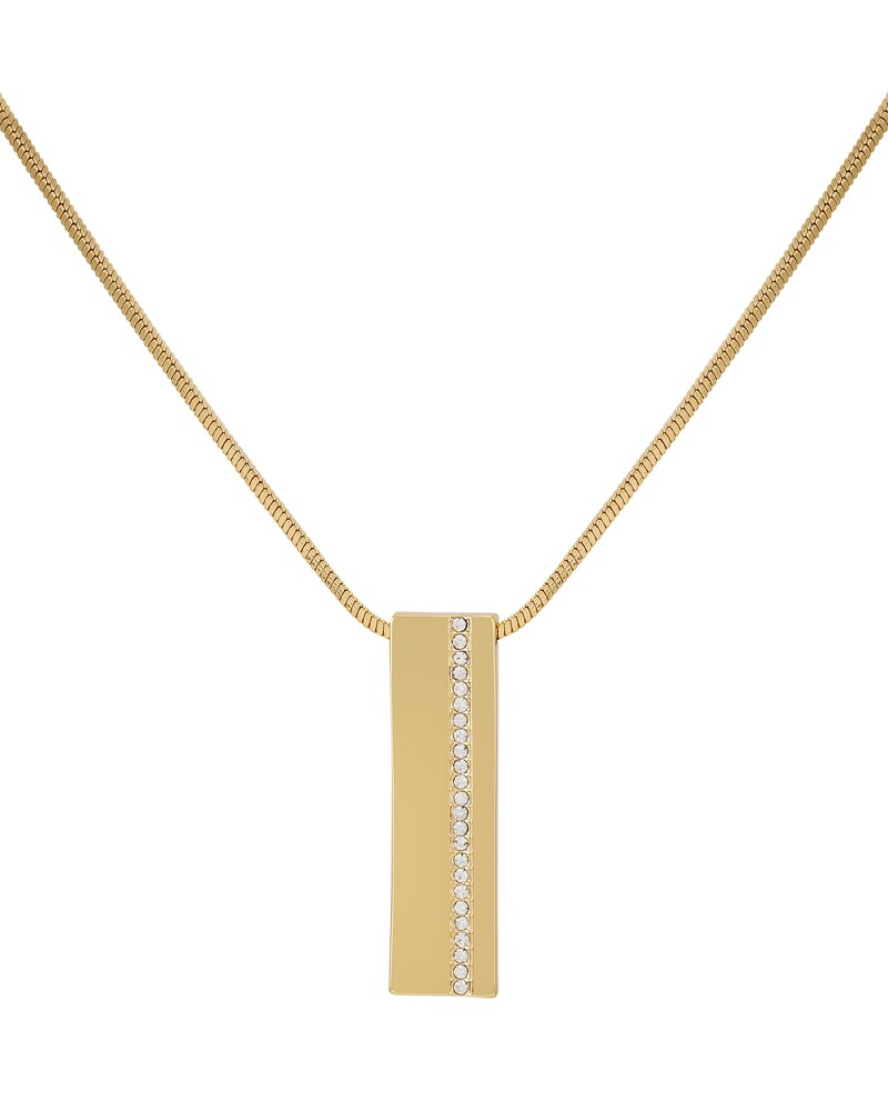 Vince Camuto Pavé Rectangle Pendant Necklace Gold Metallic ID-VYAQ3438