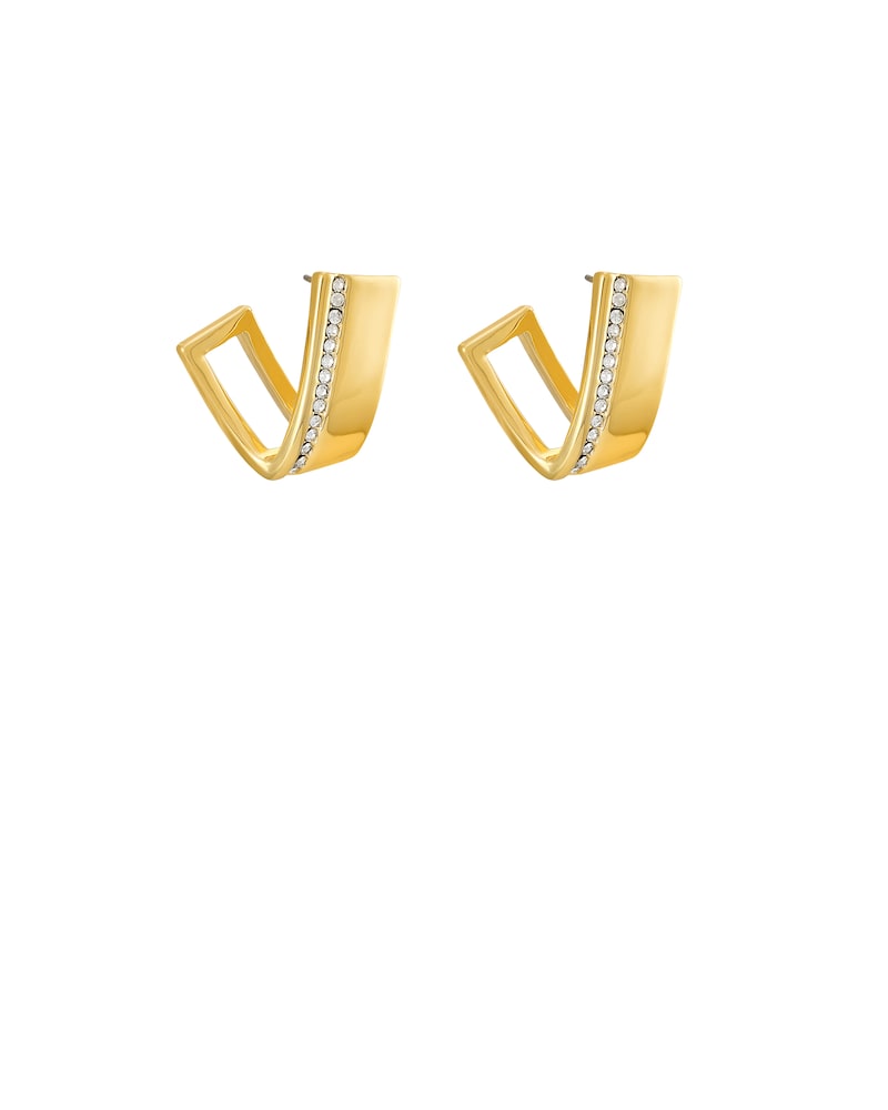 Vince Camuto Pavé Twisted "V" Earrings Gold Metallic ID-WCKA1787