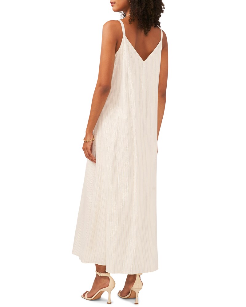 Vince Camuto Striped V-Neck Maxi Dress New Ivory ID-WDHD6641