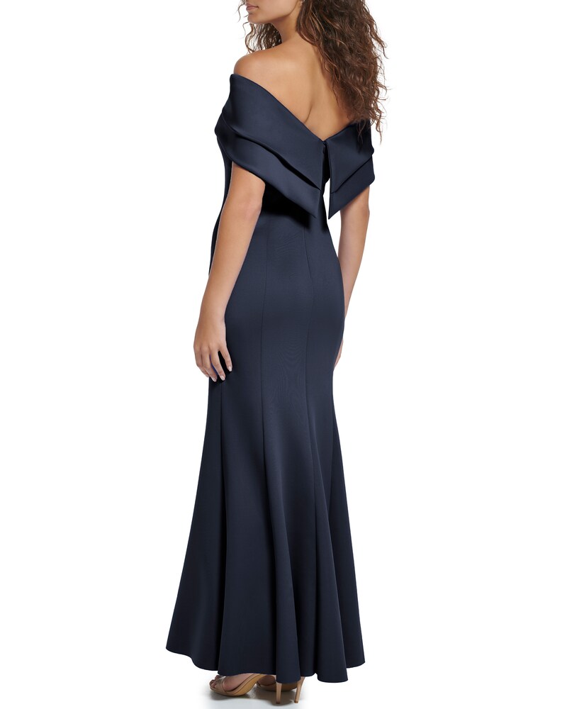 Vince Camuto Off-The-Shoulder Gown Navy ID-WDUM5006