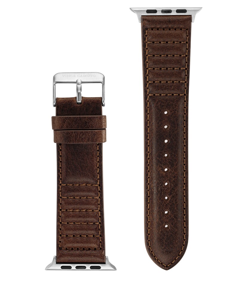 Vince Camuto Topstitched Leather Band For Apple Watch   Brown ID-WETD0991