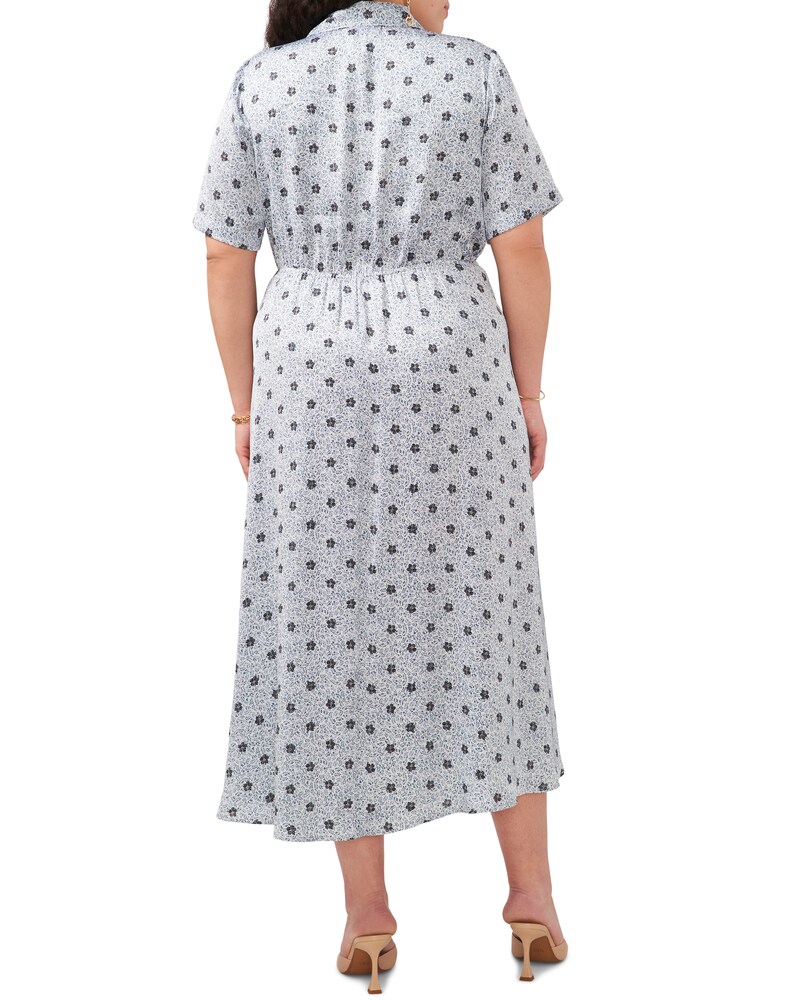 Vince Camuto Leaf-Print Wrap Dress (Plus Size) Blue Shadow ID-WJAU1268