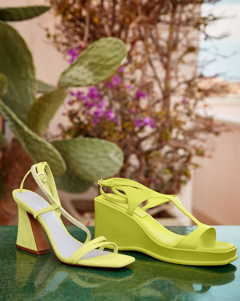 Vince Camuto Fetemee Wedge Sandal Acid Lime ID-WXLQ7236