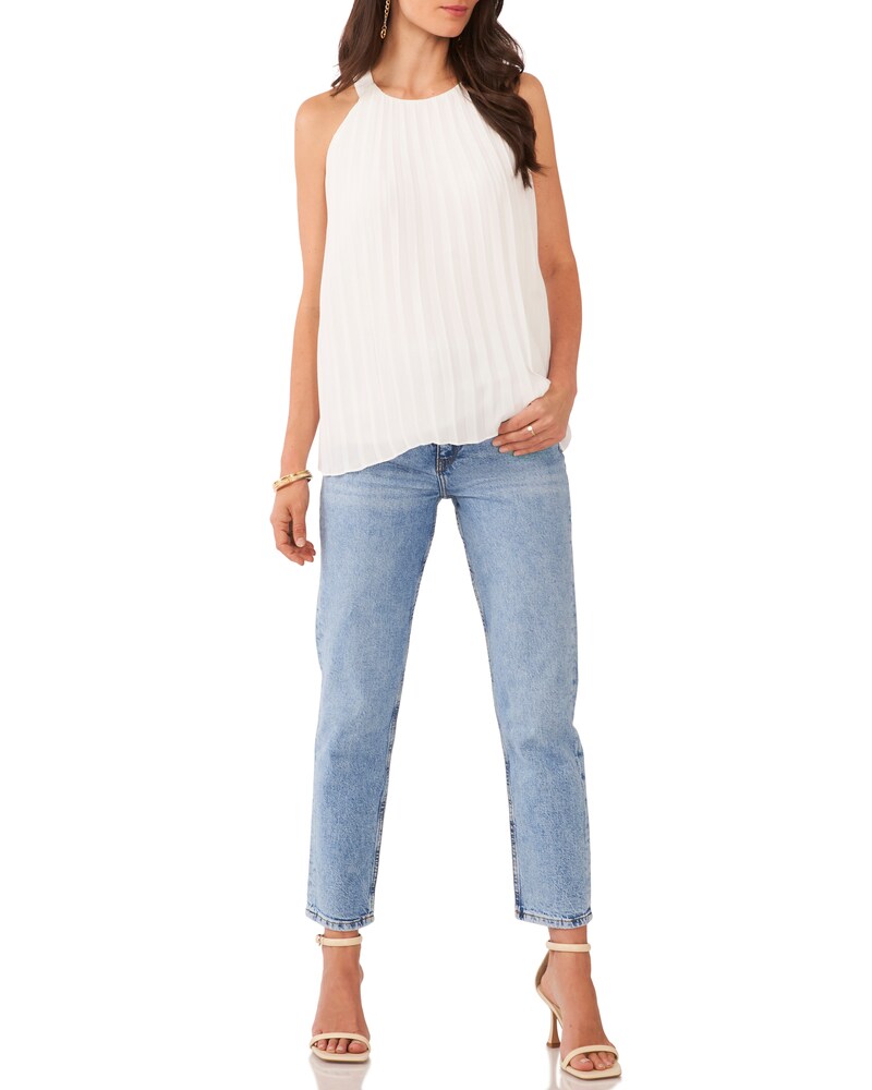 Vince Camuto Pleated Tank Top New Ivory ID-YBAV5666