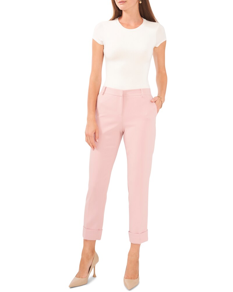 Vince Camuto Cuffed Flat-Front Pants Dusty Blush ID-YNSJ0492