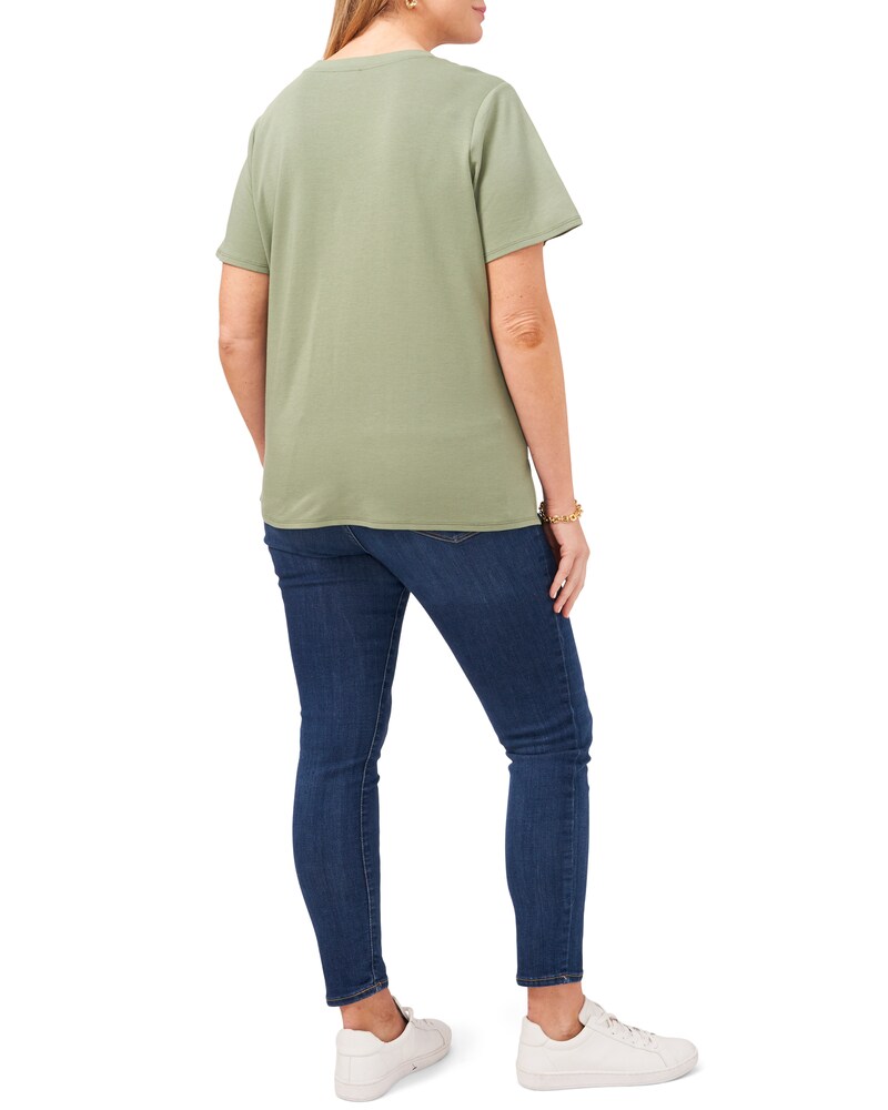 Vince Camuto Knit T-Shirt (Plus Size)  Brook Green ID-YWYL5857