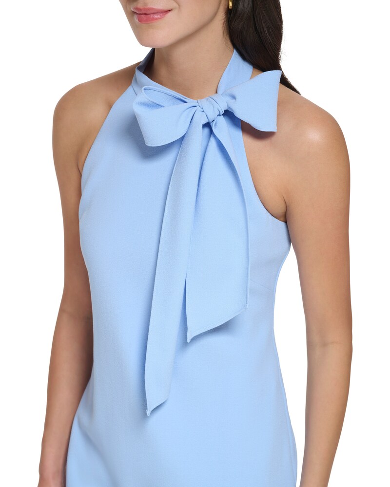 Vince Camuto Bow-Neck Dress Light Blue ID-YZCA8765