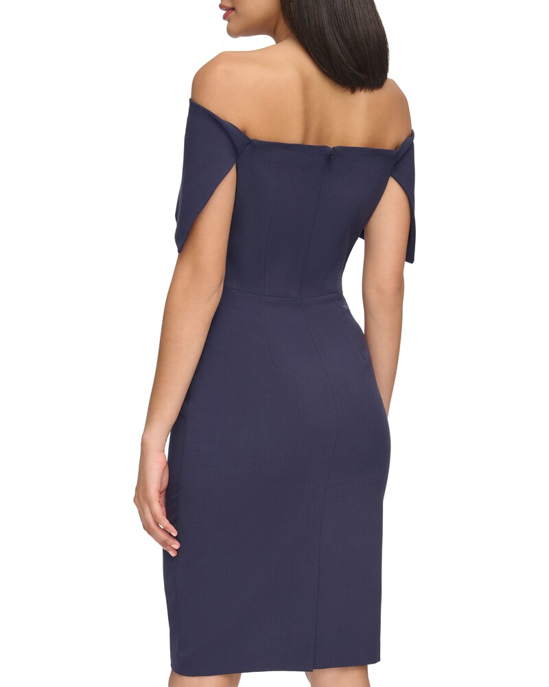 Vince Camuto Off-The-Shoulder Sheath Navy ID-ZBTJ2296