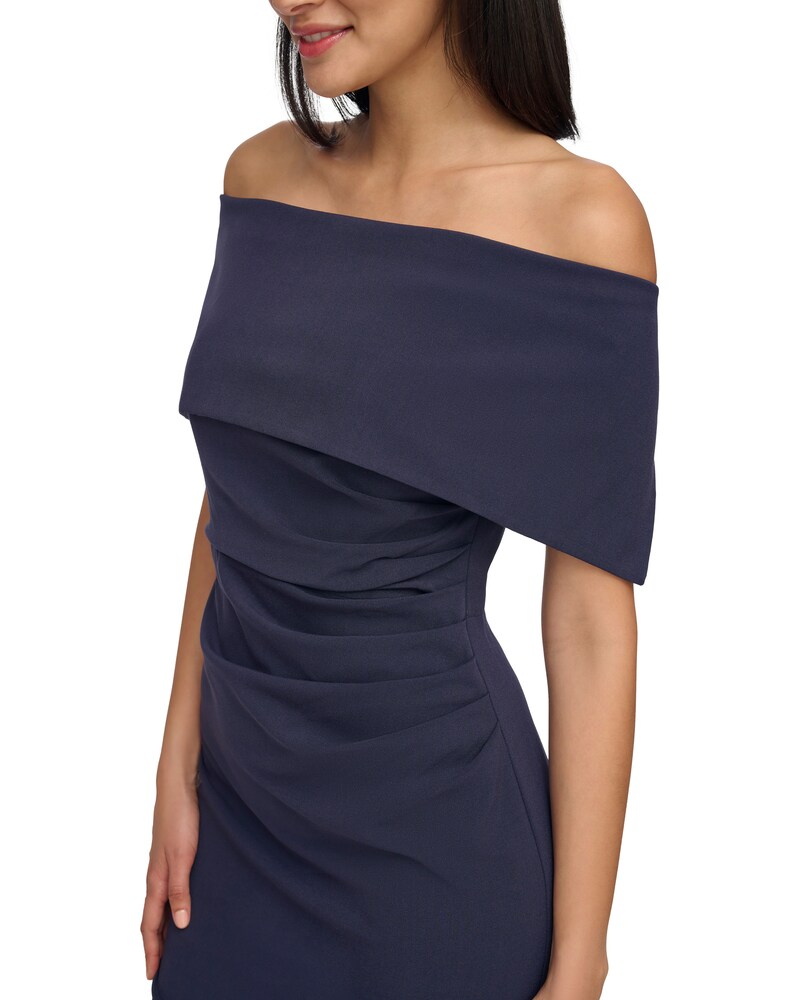 Vince Camuto Off-The-Shoulder Sheath Navy ID-ZBTJ2296