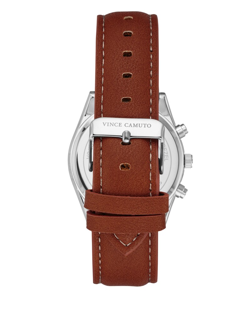 Vince Camuto Multifunction Faux Leather Band Watch Brown ID-ZDRL2682