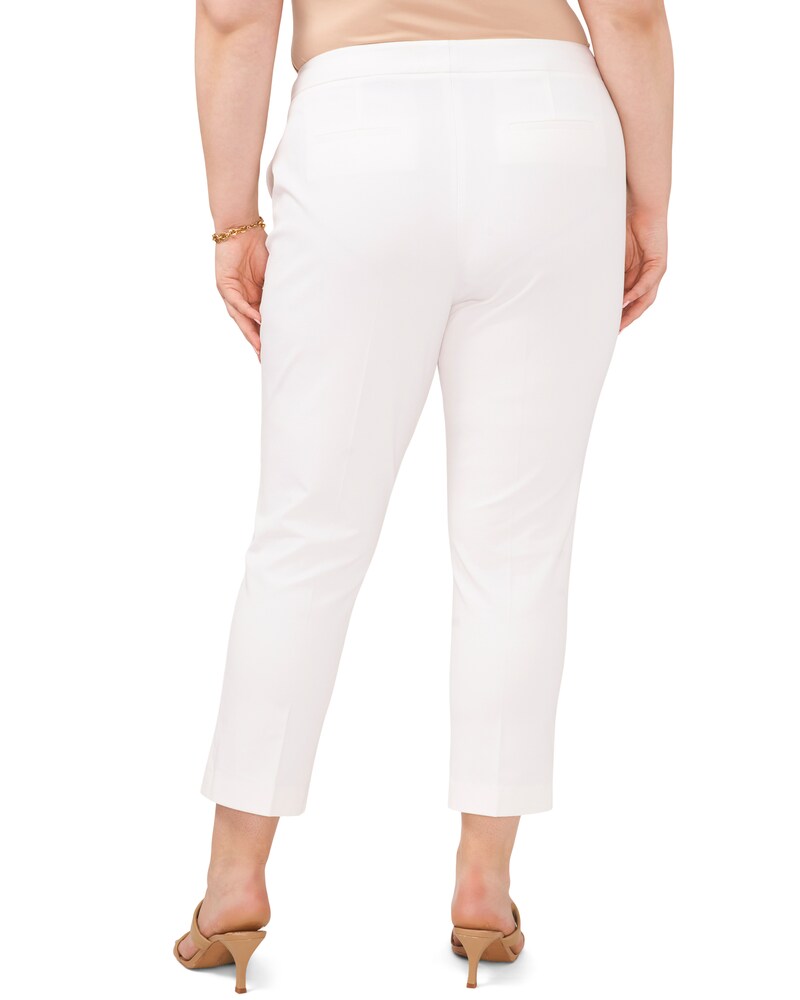 Vince Camuto Twill Cropped Trousers (Plus Size)     Ultra White ID-ZISV1000