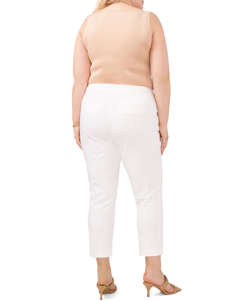 Vince Camuto Twill Cropped Trousers (Plus Size)     Ultra White ID-ZISV1000