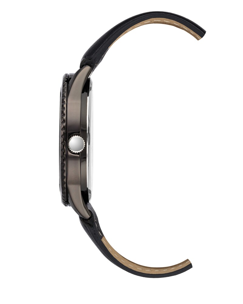 Vince Camuto Ombré Dial Faux Leather Band Watch Black ID-ZJQI3438